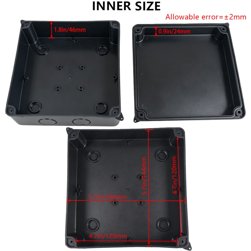 Otdorpatio Junction Box, IP65 Waterproof Dustproof Electrical Box ABS Project