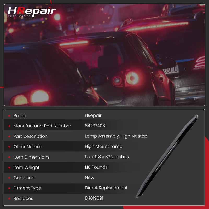 HRepair Third Brake Light fits for 2016-2019 Chevy Cruze 3rd