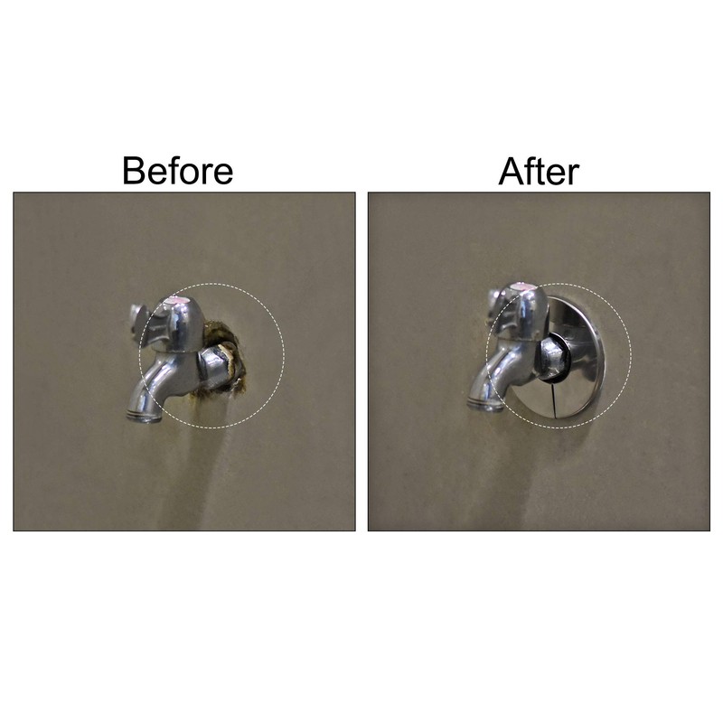 Wall Split Flange, Stainless Steel Round Escutcheon Plate for 4"/101mm