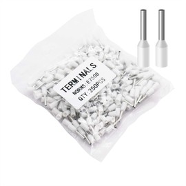 Fidioto 20AWG Wire Ferrules, 250pcs White AWG20 Insulated Ferrule Crimp Pin Terminal Kit for Electrical Projects