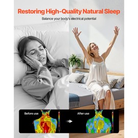 Happybuy Grounding Sheets, Queen Size, 90% Cotton + 10% Pure Silver Fiber, Earth Grounded Fitted Bed Sheets, for Improved Sleep & Wellness (Gray, Queen - 60 x 80 x 15 in)