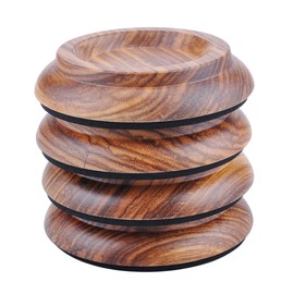 KingPoint Hardwood Upright Piano Caster Cups Set of 4 Zebra Wood Furniture Leg Pads Protection