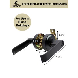 MrArm Keyed Entry Privacy Indicator Handle Lock, Vacant Occupied Bathroom Lock with Large Indicator for Men Women Restroom in-use or Vacant, Occupied Sign for Bathroom Door, Bathroom Door Knob, Black