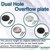CalcMetal Dual Hole Bathtub Drain Overflow Plate with Two Matching