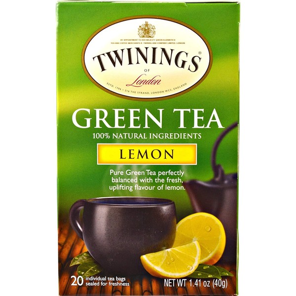 Twinings Lemon Green Tea Box, 20 Count Per Box