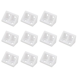L Angle Brackets, Plastic Furniture Corner Brace Shelf Support Corner Brackets, 90 Degree Brackets for Furniture Fixing and Repairing (10 Pieces, 33 * 19mm)