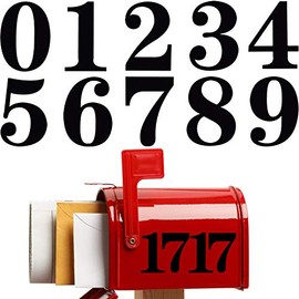 8 Sets Black Mailbox Numbers Sticker 3 Inch Self Adhesive Mailbox Number Decals Waterproof Number Sticker for Mailbox Signs Window Door Cars Trucks Home Business Address Number