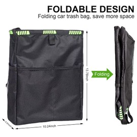 NetCan Car Trash Can, Car Trash Bag Hanging, 3.5 Gallons Ultra Large Capacity Organizer and Storage with Adjustable Straps, Leakproof Lining (Pack of 3)