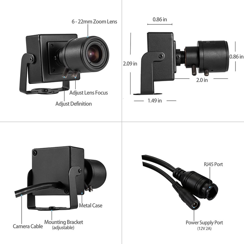 Revotech 3MP Zoom Mini Security IP Camera, HD 3MP Small