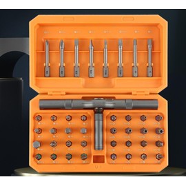 CGXYK Magnetic Ratchet Screwdriver Set 42-in-1 with 40 Precision Bits - Professional Repair Tool Kit for Electronics, Computers, Bicycles & Home DIY Maintenance (O)