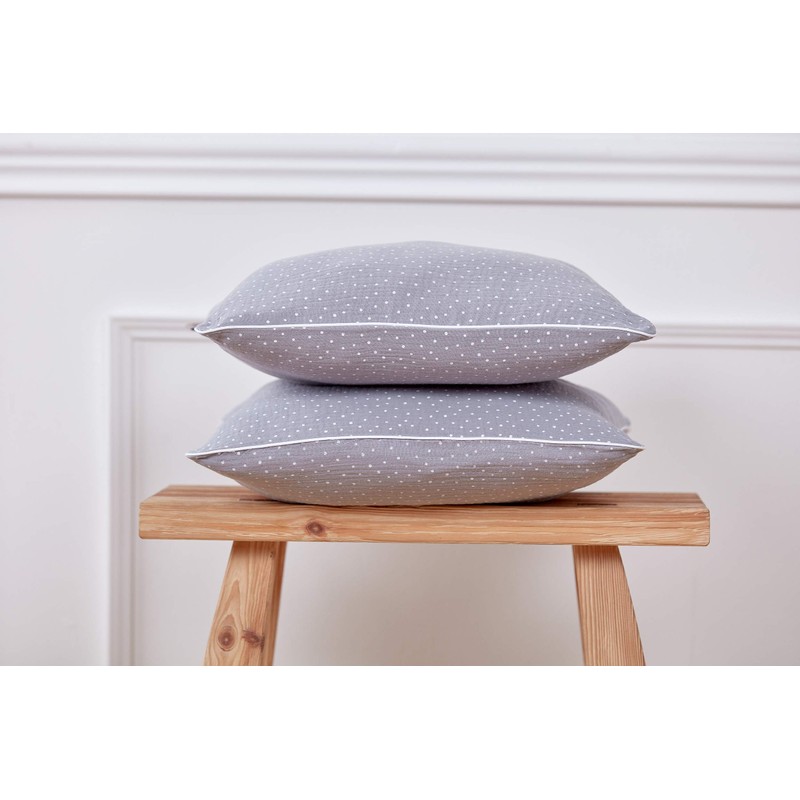 KraftKids Cushion Cover Muslin Grey Dots