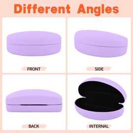 CHZZMS 2 PACK Large Hard Shell Sunglasses Case, Protective Case For Sunglasses and Eyeglasses (cyan+purple)