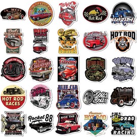 Pack of 100 Classic Cars Stickers Retro Waterproof Vinyl Stickers Graffiti Stickers for Car, Laptop, Motorcycle, Suitcase, Water Bottles, Guitar, Children, Adults