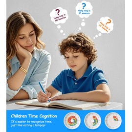 Rosenpatio Visual Classroom Timer for Kids - Desk 60 Minutes Countdown Timers for Teachers and Students, Non-Ticking Homeschool Study Supply Time Cognition Tool for Toddler, Easy Rotating and Reading