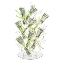 Stunning Clear Plastic Money Tree Centerpiece - 12" (1 Count) - Perfect for Celebrations, Fundraisers & Gifts