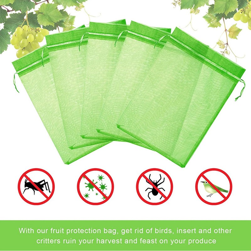 100PCS Fruit Protection Netting Bag Reusable Garden Mesh Barrier Bag