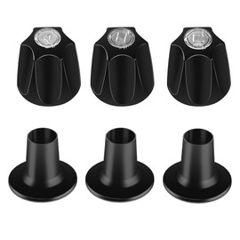 3-Piece Matte Black Shower Knob Replacement Kit - Compatible with Price Pfister Verve Tub Shower Handle, Includes Hot/Cold/Diverter Tub Faucet Handle (Fits 12-Tooth 9.5mm Valve Stem