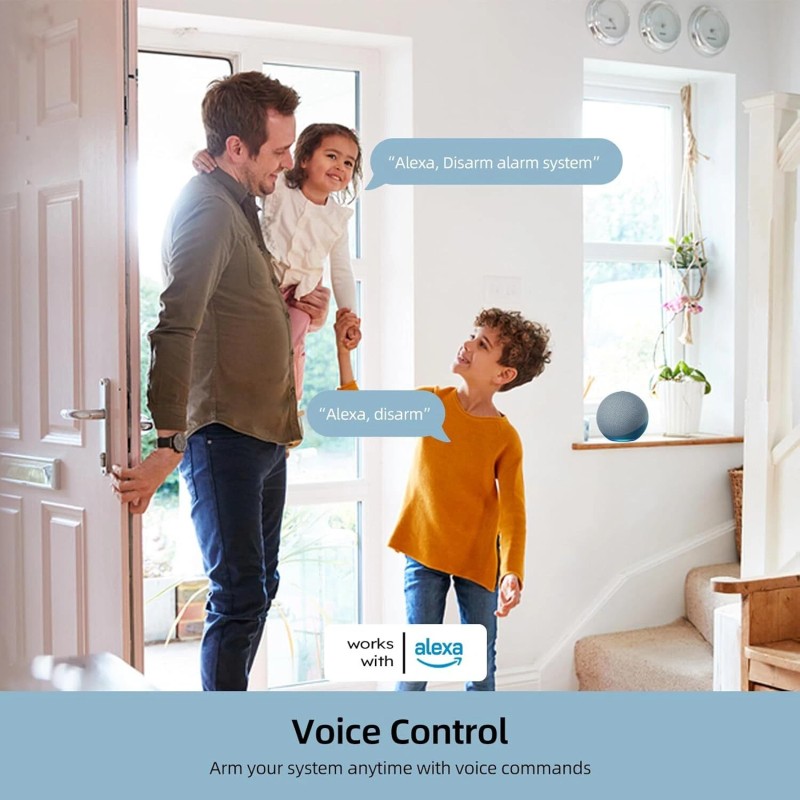 ‎GRSICO 9PCS WiFi Smart Home Alarm System Wireless DIY Door