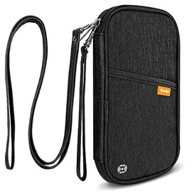 jiemei RFID Family Passport Wallet Holder Waterproof, Travel Document Organizer Credit Card Clutch Bag for Men Women