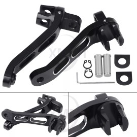 Unbranded Black Male Mount Foot Pegs Heel Rest For Harley Dyna Wide Super Glide Low Rider