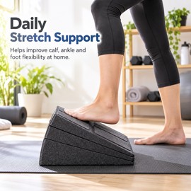 3-Piece Yoga Wedge Blocks for Stretching & Squats – Stackable Foam Slant Board Set for Home Workouts