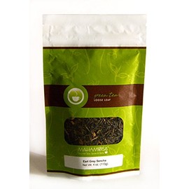 Mahamosa Earl Grey Sencha Tea 4 oz - Loose Leaf Flavored Green Tea Blend (with bergamot, lemon, orange)