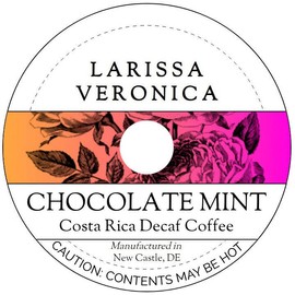 Chocolate Mint Costa Rica Decaf Coffee (Single Serve K-Cup Pods) (Gourmet, Naturally Flavored, Whole Coffee Beans) (12 pods, ZIN: 572064)