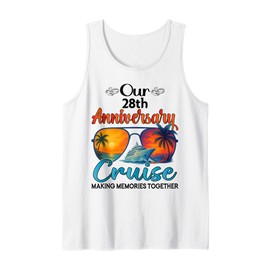 Mens Our 28th Anniversary Cruise Vacation Husband Wife Couple Tank Top