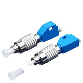 Muejjur 2 Packs Fiber Optic Hybrid Adapter - Single Mode 9/125 um FC Male to LC Female Coupler for Visual Fault Locator & Optical Power Meter