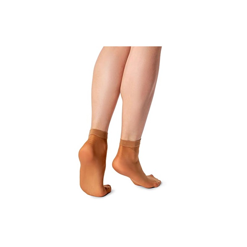 LORES 2 Pairs Ladies Semi Sheer Low Cut Invisible Ankle