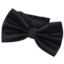 DonDon Men’s Bow Tie pre tied and completely adjustable in silk look - Black