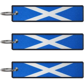 JAVD - Llavero de bandera escocesa con llavero, llaves, coches, motocicletas, mochilas, equipaje y regalos, EDC (paquete de 3), Verde, Medium