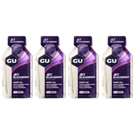 Gu Energy Running Gels - 4 Gel Taster Pack - Sports Energy Gels For Running , Cycling, Triathlon (Jet Blackberry)