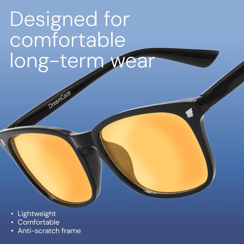 DreamGaze Blue Blocking Glasses for Better Sleep, Anti Blue Light