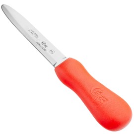 Choice 4" Galveston Style Oyster Knife with Red Handle - 4" Red Galveston Style Oyster Knife