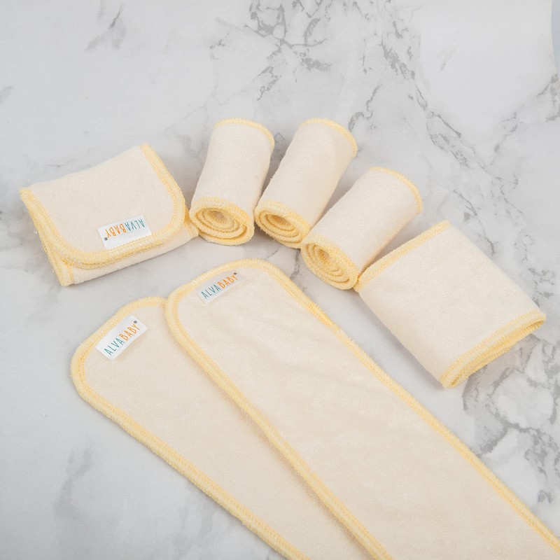 ALVABABY 12PCS Newborn Cloth Diaper Insert,Less Than 12pounds 3 Layers