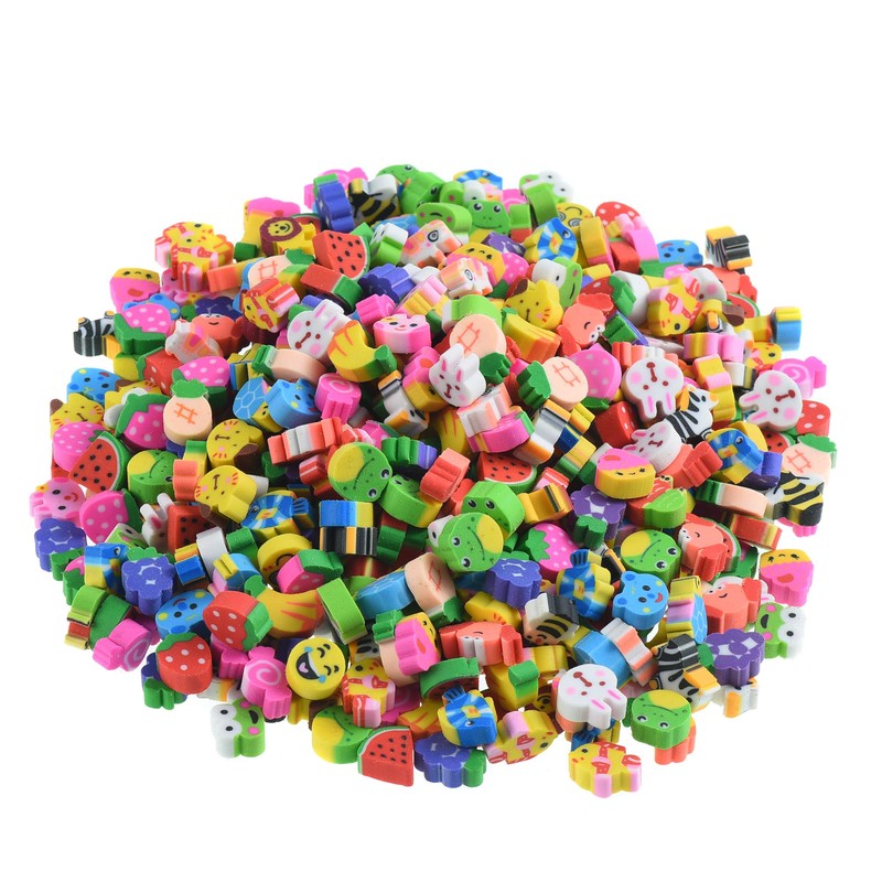 300PCS Mini Fun Erasers for Kids Bulk,Cute Assorted Novelty Pencil