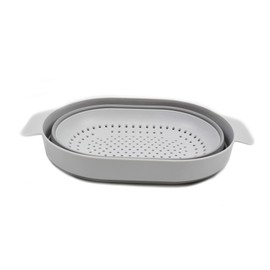 SAMMART 3L Over The Sink Oval Colander (Grey, 1)