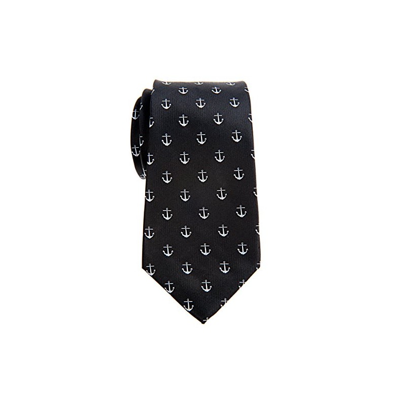 Retreez Classic Anchor Pattern Woven Microfiber 3.15" Men's Tie -