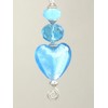 Turquoise Blue Glass Heart with Silvery Accents Ceiling Fan Pull