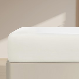 FreshCulture Full Fitted Sheet Only – Premium Hotel-Quality Fitted Sheet for Full Bed – Ultra Soft & Breathable Brushed Microfiber – Elegant Black Box Packaging (Ivory)