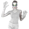 MIMIKRY Alien Gloves Silver Metallic Alien Sci-Fi Space Galaxy Science
