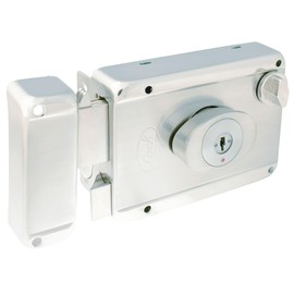 Lock L7725ATAIN Cerradura de sobreponer función ancla, acero inoxidable, llave de puntos, en caja