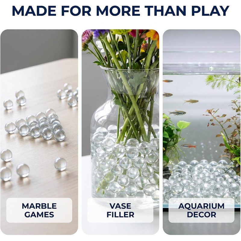 20 Pcs 10mm Clear Glass Marbles Solid Marble Beads Marbles