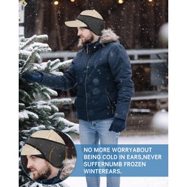 Neer Ear Warmer Ball Cap Windproof Fleece Cap Muffs Warming Hat Ear Muffs Winter Weather Headband Ear Warmer Men Women(Grey,1 Pc)