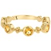 PEORA Citrine 5-Stone Tiara Stackable Ring Band for Women 925