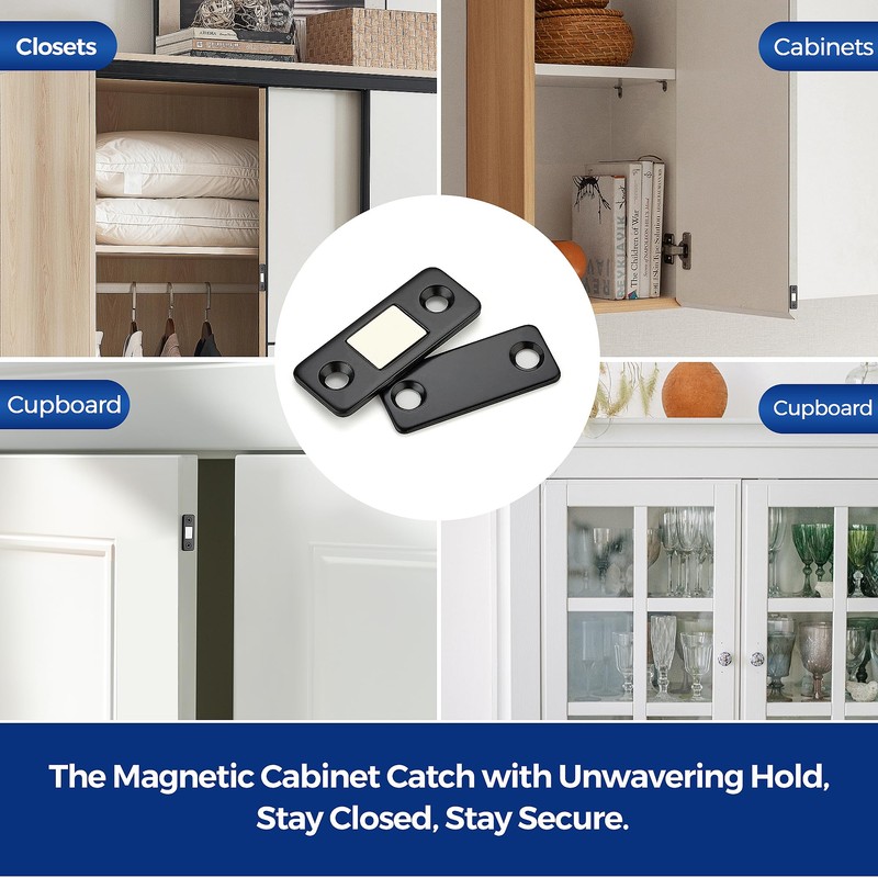 4 Pack Ultra Thin Cabinet Door Magnets Stick on Cabinet