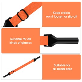 Payivsve Pack of 6 Glasses Strap, Stable and Non-Slip, Adjustable Glasses Band with High Flexibility Suitable for Various Sports, Glasses Strap Men and Women for All Head Circumferences