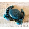 Top Brass Decorative Blue Crab Trinket Box Jewelry Secret Storage