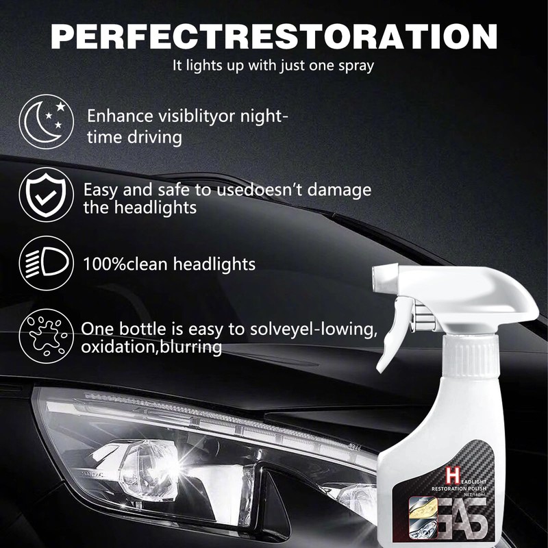 Automotive Headlight Restoration Kit,Oxidized and Yellowed Automotive Headlamps Blurring Enhanced